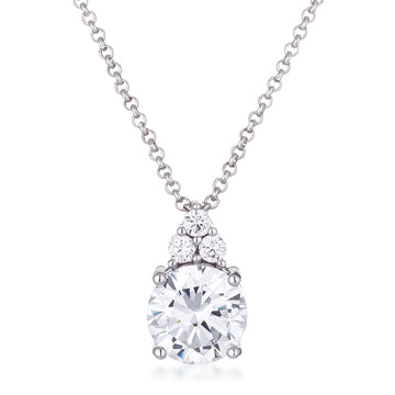 Simple Plated 9mm CZ Pendant